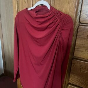 Abercrombie Red Draped Blouse
